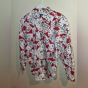 Vintage Ilio Button Down Card Poker To With Rhinestone Buttons S